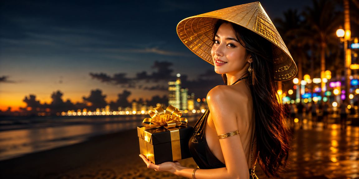 Cảnh thành phố Đà Nẵng với biểu tượng nón lá gợi nhớ trải nghiệm cá cược an toàn