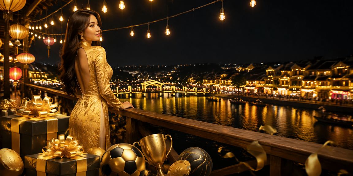 Người dùng đặt cược thể thao tại Hội An với trang phục áo dài truyền thống